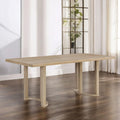 Roomfitters 69 Inch Modern Dining Table Rectangular Solid Wood Mdf Kitchen Table Curved Trestle Base