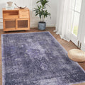 Roomfitters 6X9 Machine Washable Boho Vintage Area Rug Non Slip Pet Friendly Indoor Living Room Decor Carpet Anthracite