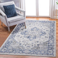 Roomfitters 6X9 Machine Washable Boho Vintage Area Rug Non Slip Pet Friendly Indoor Living Room Decor Carpet Blue Grey
