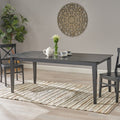 Roomfitters 71 Inch Farmhouse Black Dining Table Slatted Solid Wood And Mdf Kitchen Table Minimalist 6 Seater