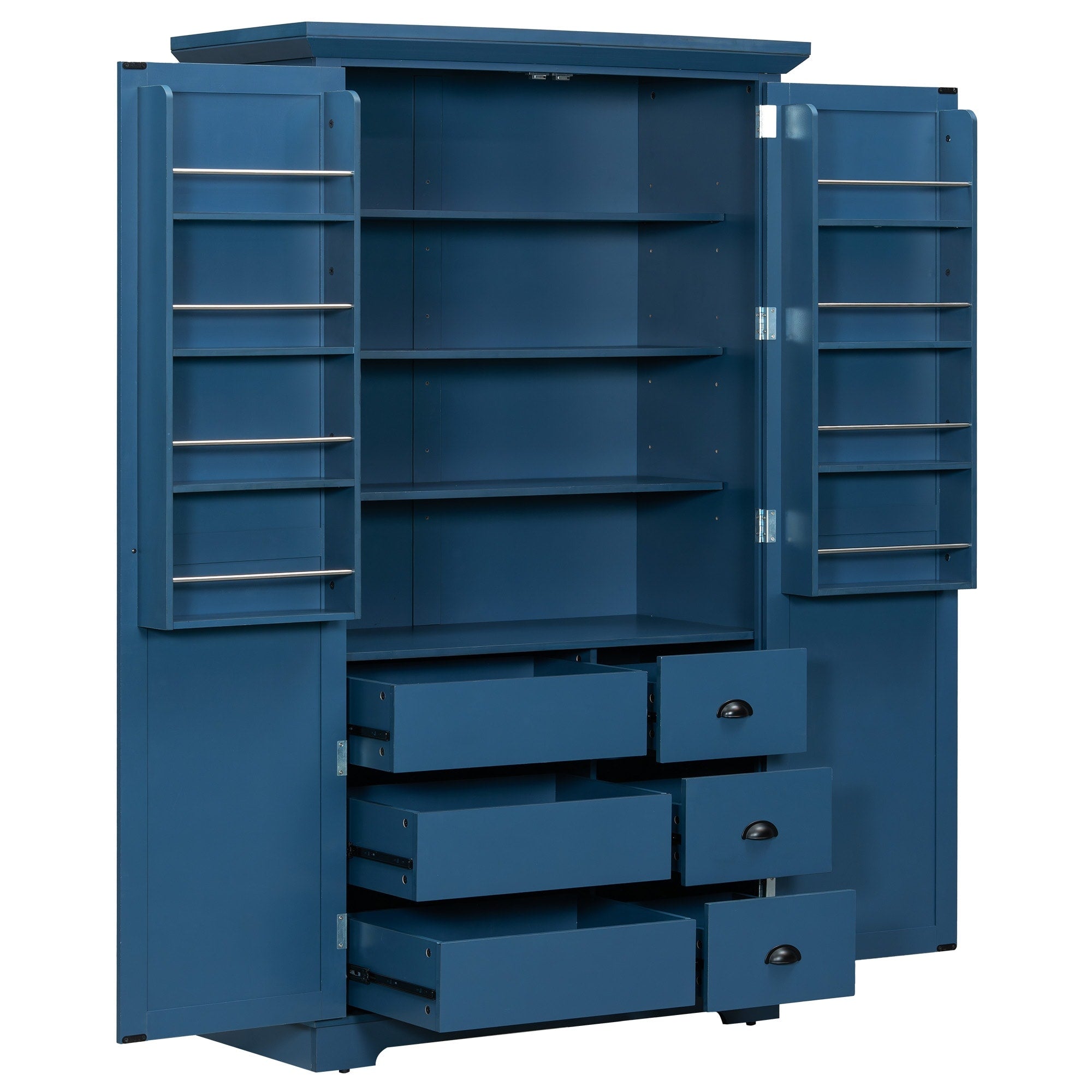 Roomfitters 72 Kitchen Pantry Organizers And Storage Kitchen Cabinet Hutch With Door Spice Racks And 6 Drawers