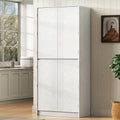 Roomfitters 72 Tall Farmhouse Kitchen Pantry Cabinet With Curved Profile 8 Door Shelves