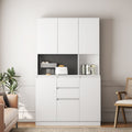 Roomfitters 74 Kitchen Pantry Cabinet With Charging Station Usb Ports Large Food Storage Cupboard Microwave Stand