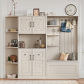 Roomfitters 75 2 In 1 Entryway Hall Tree Storage Cabinet Set Detachable Mudroom Unit 8 Shelves 5 Cabinets