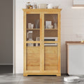 Roomfitters 75 Kitchen Pantry Freestanding Storage Cabinet Display Cabinet With Glass Doors And 4 Drawers