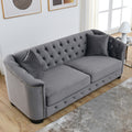 Roomfitters 77 Chesterfield Upholstered Sofa Elegant 3 Seater Couch With Nailhead Trim And Rolled Arms For Living Room