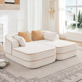 Roomfitters 77 Teddy Fabric Boneless Sofa No Assembly Modular Couch With Double Chaises