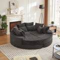 Roomfitters 78.5 Round Oversized Recliner Ribbed Corduroy Modular Convertible Sleeper Sofa With Pillows For Living Room