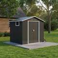 Roomfitters 7X4.3Ft Metal Storage Shed Outdoor Backyard Garden House Sliding Door Lockable Tool Storage Box Vents Grey