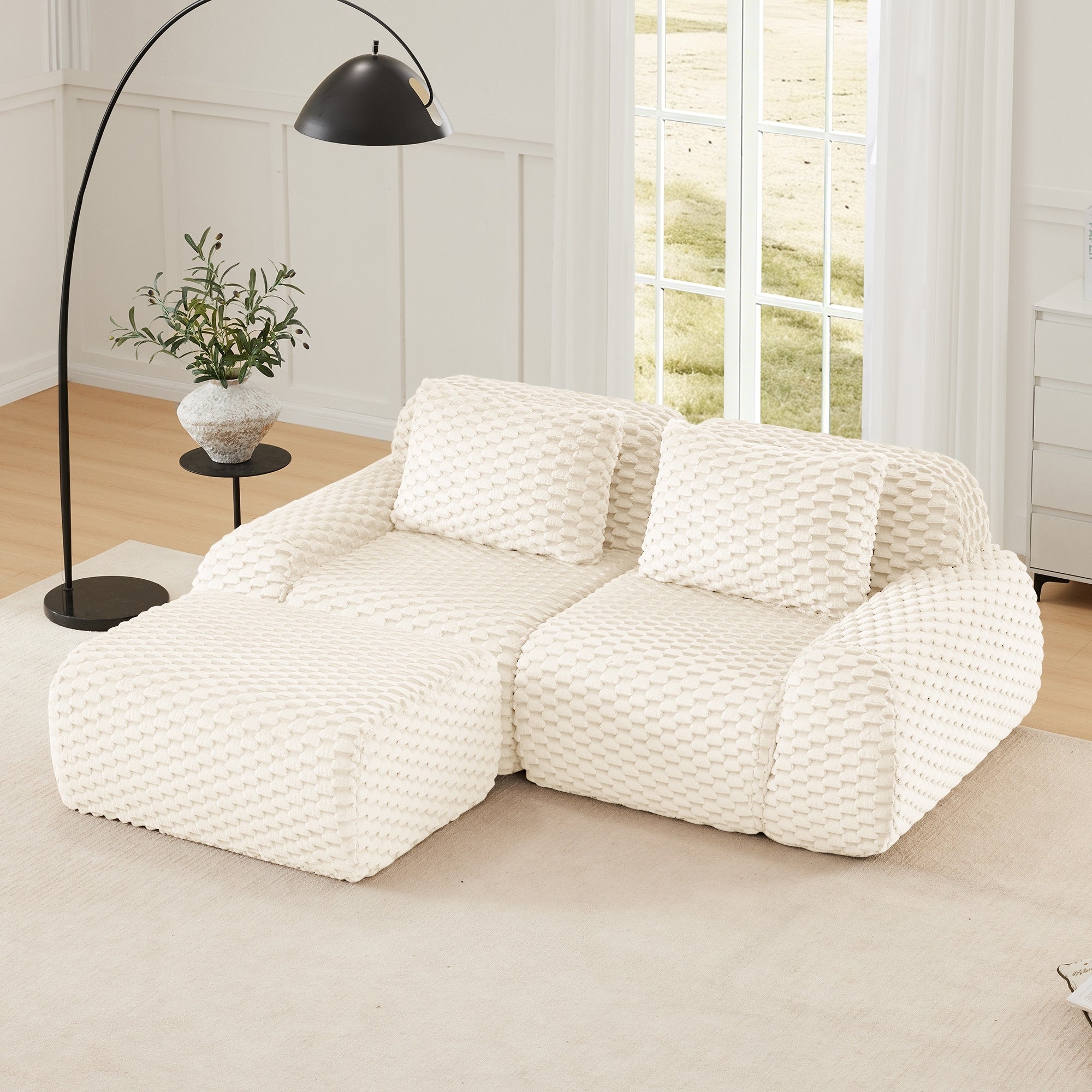 Roomfitters 82 Modular L Shape Flannelette Sectional No Assembly Boneless Cloud Sofa