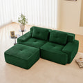 Roomfitters 82 Modular L Shape Sectional Sofa Corduroy Cloud Couch With Ottoman Pearl Piping
