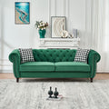 Roomfitters 85 Classic Chesterfield Upholstered Sofa With Scrolled Arms And Nailhead Trim Button Back Living Room Couch