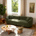 Roomfitters 87 Inch Curved Sofa Sculptural Boucl Couch Modern Textured Seating For Living Room Or Lounge