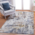 Roomfitters 8X10 Machine Washable Boho Vintage Area Rug Non Slip Pet Friendly Indoor Living Room Decor Carpet Ivory Navy