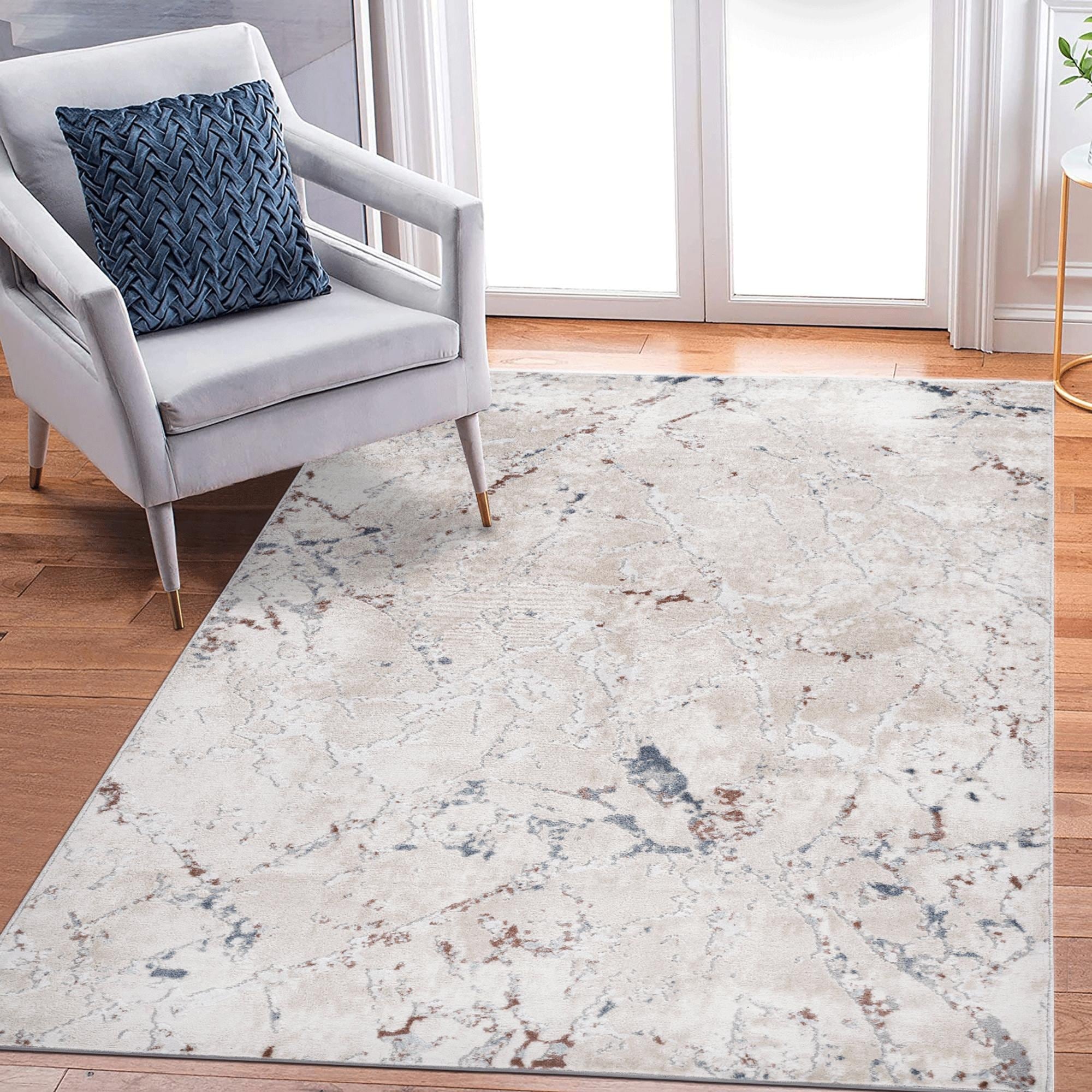 Roomfitters 8X10 Machine Washable Boho Vintage Area Rug Non Slip Pet Friendly Indoor Living Room Decor Carpet Multi 8 X 9