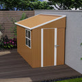 Roomfitters 8X4 Ft Metal Storage Shed Heavy Duty Garden Tool House With Double Doors And Ventilation Brown