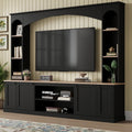 Roomfitters 91 Inch Entertainment Center Wall Unit With Bookshelf Tv Stand And Storage Cabinets For Living Room
