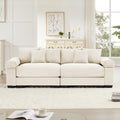 Roomfitters 92 Oversized Cloud Modular Sectional Corduroy Deep Seat Sofa With Extra Wide Armrests
