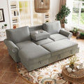 Roomfitters 95 Convertible Sectional Sleeper Sofa L Shaped Couch With Storage Chaise And Pull Out Bed For Living Room