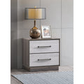 Roomfitters Aberdeen 2 Drawer Nightstand Large Scale Gray Oak Wood Grain Fully Assembled Modern End Table
