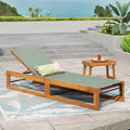 Roomfitters Adjustable Wooden Chaise Lounge Outdoor Sun Lounger With Breathable Mesh Fabric For Poolside Patio And Deck Mint