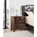 Roomfitters Ashford 3 Drawer Nightstand Cappuccino Wood Grain Fully Assembled Traditional Bedroom End Table