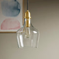Roomfitters Bell Shaped Glass Pendant Modern Gold Clear Ceiling Fixture Luxury Single Bulb Artisan Hanging Kitchen Lamp