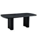 Roomfitters Black Mdf Rectangular Dining Table Roman Column Pedestal Black Wood Grain Negotiation Table For 6 8