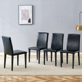Roomfitters Black Pu Leather Dining Chairs High Elasticity Sponge Minimalist Upholstered Seating Set Of 2 4 Side Chairs