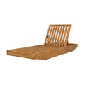 Roomfitters Boat Shape Acacia Wood Chaise Lounge 3 Position Recliner Teak Finish Outdoor Sun Lounger Patio Furniture