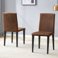 Roomfitters Brown Tech Fabric Dining Chairs Black Metal Leg Ergonomic High Back Upholstered Seating Set Of 2 4 Side Chairs