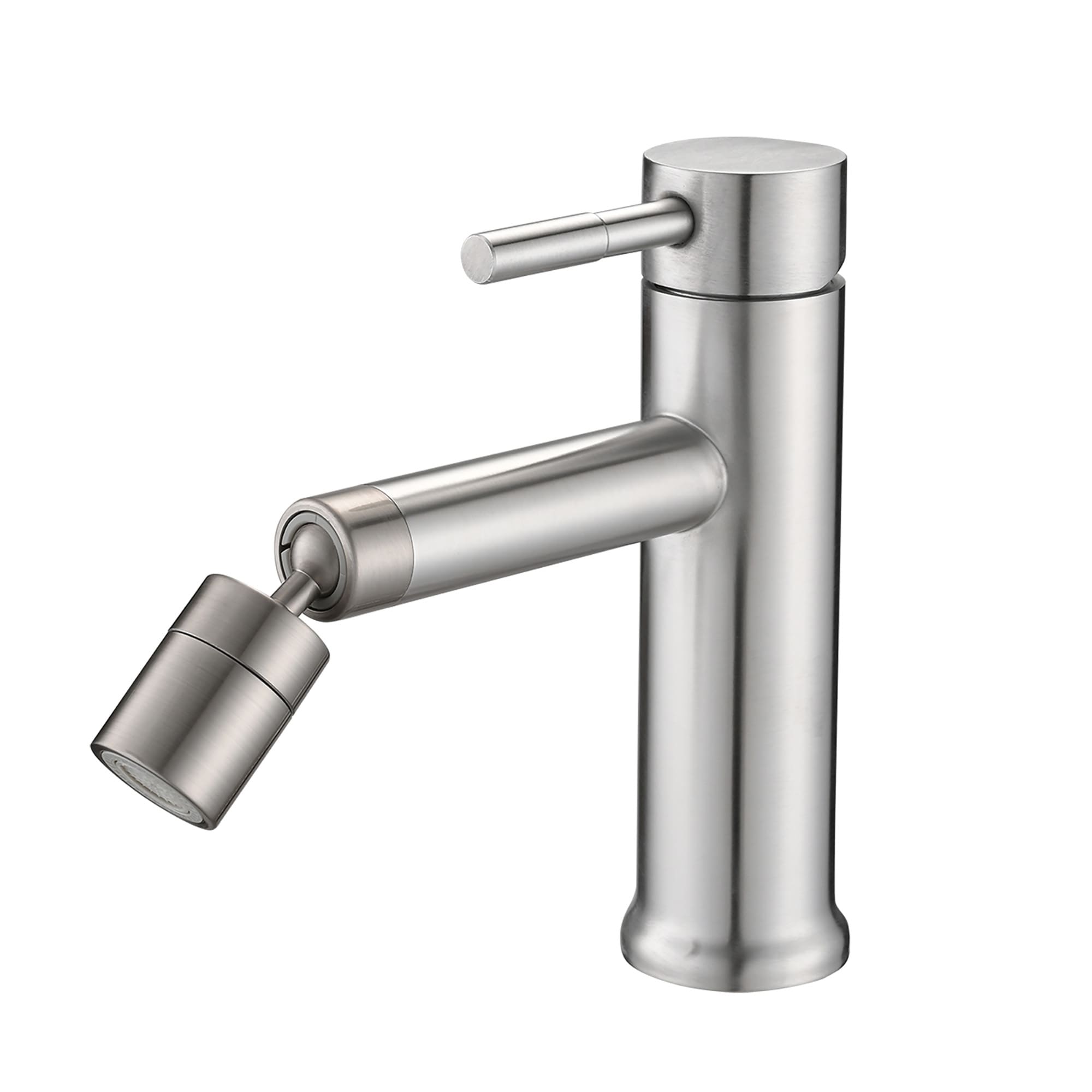 Roomfitters Brushed Nickel Single Handle Bathroom Faucet 2 Mode 360 Swivel Aerator Modern Lavatory Vanity Sink Faucet