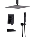 Roomfitters Ceiling Mount Shower System 3 Way Rain Shower Set With Handheld Spray And Waterfall Tub Spout