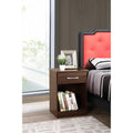Roomfitters Charming Wenge Casual Nightstand With Open Cubby Luxury 1 Drawer Bedside Table Modern Wood Grain Bedroom End Table