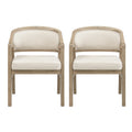 Roomfitters Contemporary Boucl Dining Chairs Luxury Set Of 2 Open Back Side Chairs Modern Ash Solid Wood Seating