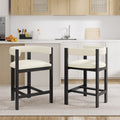Roomfitters Contemporary Counter Stools Set Of 2 Cutout Barrel Stools Rubberwood Low Profile Tub