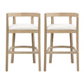 Roomfitters Contemporary Counter Stools Set Of 2 Cutout Barrel Stools Solid Wood Low Profile Tub