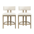 Roomfitters Contemporary Fabric Counter Stools Luxury Set Of 2 High Top Stools Modern Solid Wood Seating