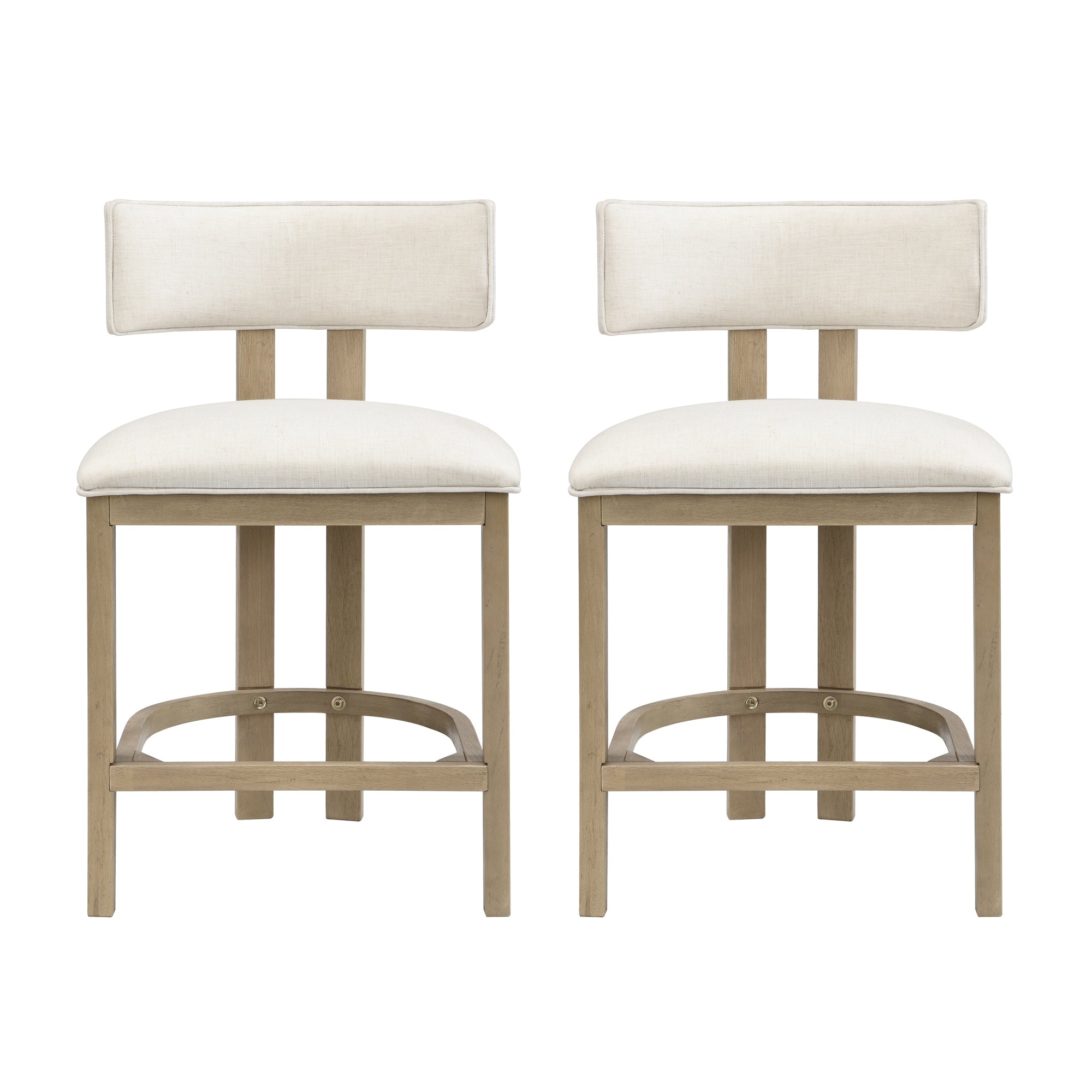 Roomfitters Contemporary Fabric Counter Stools Luxury Set Of 2 High Top Stools Modern Solid Wood Seating