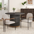 Roomfitters Contemporary Fabric Dining Chairs Set Of 2 Iron Frame Armchairs Metal Wrapped Arms