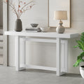 Roomfitters Contemporary Pine Veneer Extra Long Console Table With Unique Triple Rectangle Solid Wood Legs