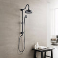 Roomfitters Dual Rainfall Shower Head Combo With Handheld Wall Mounted System With Adjustable Slide Bar And Hose Matte Black