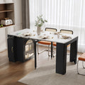 Roomfitters Extendable Dining Table Mobile Kitchen Island Rolling Storage Cabinet With Power Outlet