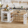 Roomfitters Extendable Kitchen Island With Breakfast Bar Dining Console Table With Storage