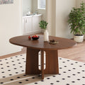 Roomfitters Extendable Oval Dining Table Modern Wood Kitchen Table With Sculptural Arched Pedestal Base Seats 4 6