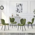 Roomfitters Fabric Dining Chairs Integrated Handle Black Metal Frame Side Chairs Set Of 4 Modern Seating