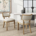 Roomfitters Farmhouse Fabric Dining Chairs Luxury Set Of 2 Curved Back Chairs Contemporary Solid Wood Kitchen Seating