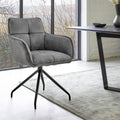 Roomfitters Flannor Mid Century Charcoal Gray Velvet Dining Accent Chair Tufted Armchair Heavy Black Metal Spider Legs