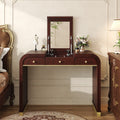 Roomfitters Flip Top Vanity Desk With Mirror And Hidden Storage Modern Makeup Table With Gold Trim For Small Space