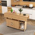 Roomfitters Folding Dining Table With Wheels Space Saving Drop Leaf Desk With Storage Shelves